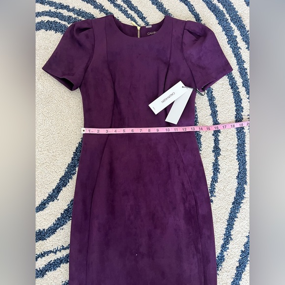 🆕 Calvin Klein Suede Dress, Knee Length, Size 2 - Picture 6 of 8